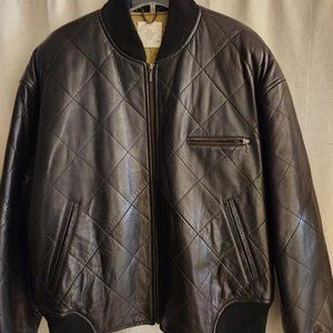 Vintage men's leather bomber jacket
